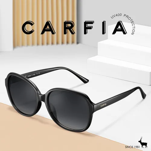 Vista 5 de Carfia Womens Sunglasses Polarized UV Protection Hand-crafted Acetate Frame Trendy Retro Eyewear