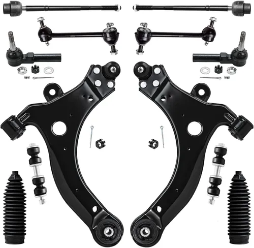 Vista 100 de Detroit Axle - Kit de extremo delantero para Hyundai Sonata XG350 XG300 Kia Optima, 2 brazos de control superiores con juntas de bola, 2 brazos
