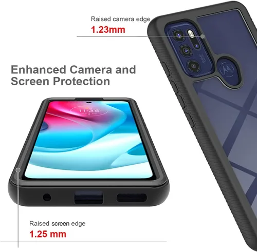 Vista 5 de Funda protectora para Motorola Moto G60s, anticaídas y absorción de golpes, color azul
