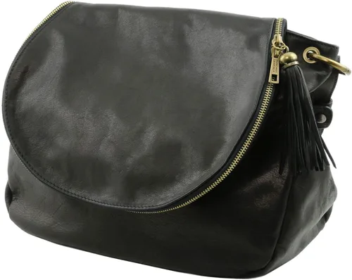 Vista 7 de Tuscany Leather TLBag Bolso de hombro de piel suave con detalle de borla
