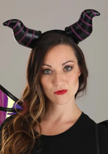 Vista 4 de Kit de Accesorios Diadema con Cuernos de Dragón y Alas de Maléfica Multicolor