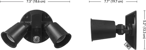 Vista 8 de GLOBE Electric Luz de inundación automática de 240 W de doble cabeza negra cableada de seguridad del atardecer al amanecer, foco, al aire libre