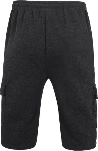 Vista 2 de Pantalones cortos deportivos para hombre por debajo de la rodilla, pantalones cortos cargo de forro polar con cintura elástica, pantalones