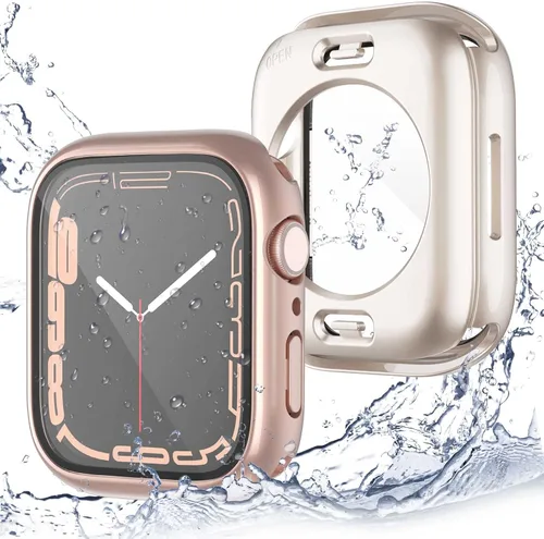 Vista 9 de [Paquete de 2] Funda impermeable 2 en 1 compatible con Apple Watch de 1.575 pulgadas (1.575 in), protector de pantalla SE Series 6 5 4, película