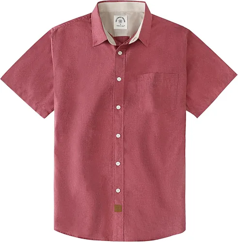 Vista 15 de Dubinik® Camisas de manga corta con botones para hombre, 100% algodón, a cuadros, camisas casuales con bolsillo