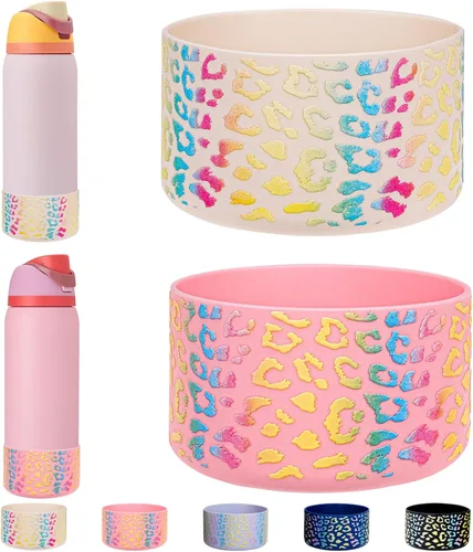 Vista 26 de WK IEASON 2 fundas de silicona para botella de agua Owala, base protectora para botella de agua Owala FreeSip Twist y Flip Flask accesorios
