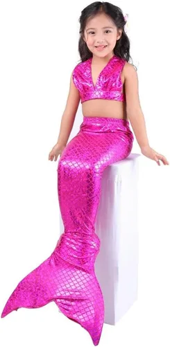 Vista 2 de Lito Angels - Traje de baño con cola de sirena para niñas (3 piezas)
