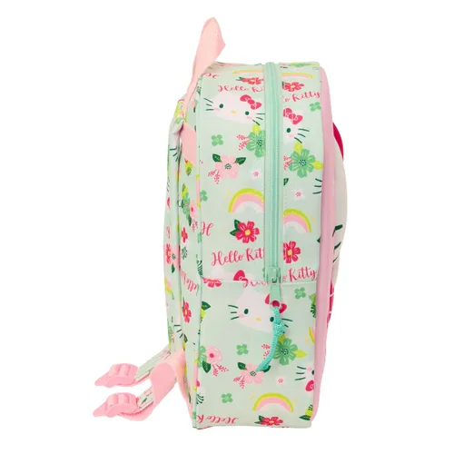 Vista 3 de Mochila Escolar Hello Kitty Verde Rosa 22 x 27 x 10 cm 3D