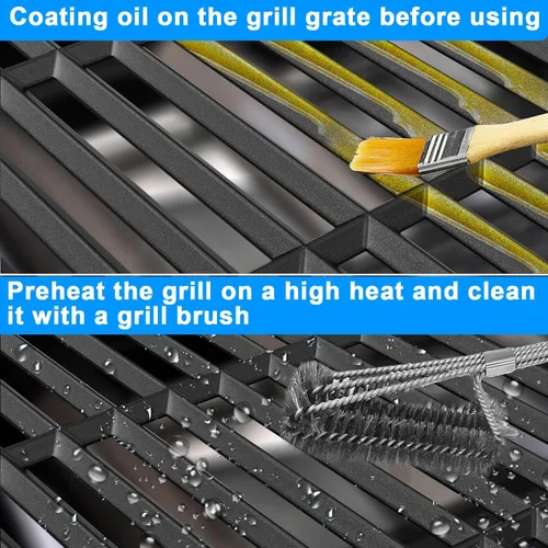 Vista 5 de DELSbbq 66097 66089 - Rejillas para Weber Genesis II 400 y LX 400 Series for Genesis II E/S-410, E/S-415, E/S-435, LX E/S-440, Cast Iron Grill