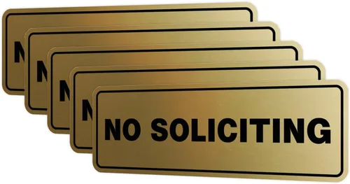 Vista 61 de Estándar No Soliciting Door/Wall Sign - Negro - Pequeño