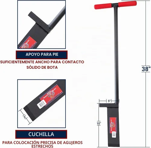Vista 5 de Bully Tools - Herramienta de plantación de árboles de barra dibble calibre 11, mango en T de goma
