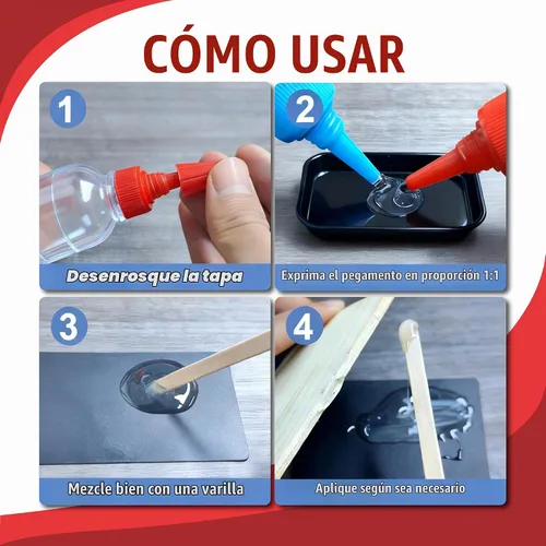 Vista 3 de Kit de pegamento epoxi de 5 minutos, adhesivo epoxi transparente de 8.8 fl oz, resistente, impermeable, resistente al calor, curado rápido