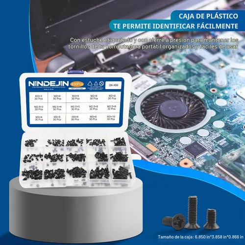 Vista 8 de Nindejin - Kit de tornillos para computadora portátil, M2, M2.5, M3, avellanados, cabeza plana, Phillips, juego de tornillos mini para reparación
