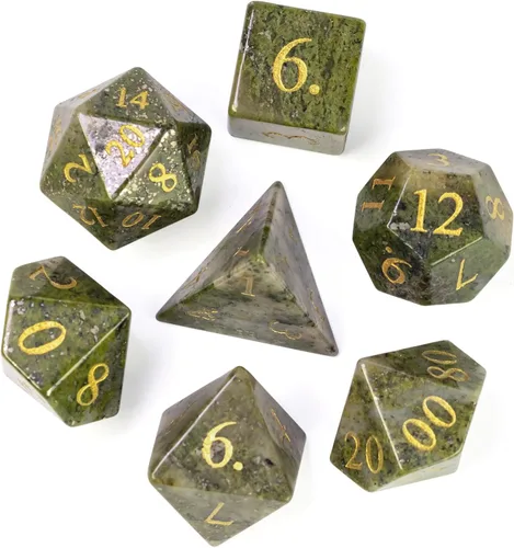 Vista 35 de UDIXI Juego de dados de piedras preciosas de amatista, dados DND de piedra de cristal D&D con estuche de regalo para juegos de rol y juegos de mesa
