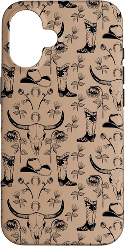 Vista 31 de Western Boho Skull, Sunflowers, Country Girls, Cowgirls Boot Case for iPhone 17