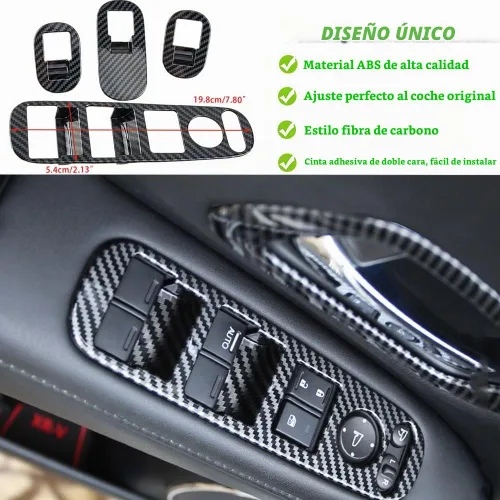 Vista 6 de 4 calcomanías decorativas para interruptor de ventana, cubierta de marco, moldura de cerradura de puerta, accesorios interiores para Honda HRV HR-V
