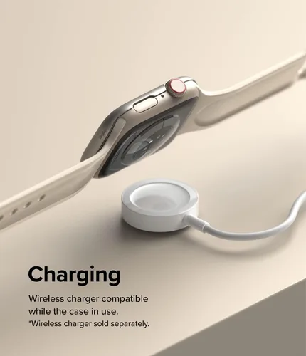 Vista 7 de Ringke Estilo de bisel [elegante marco de acero inoxidable] compatible con Apple Watch Series 9, 8, 7 (1.772 pulgadas), protector antiarañazos Plata