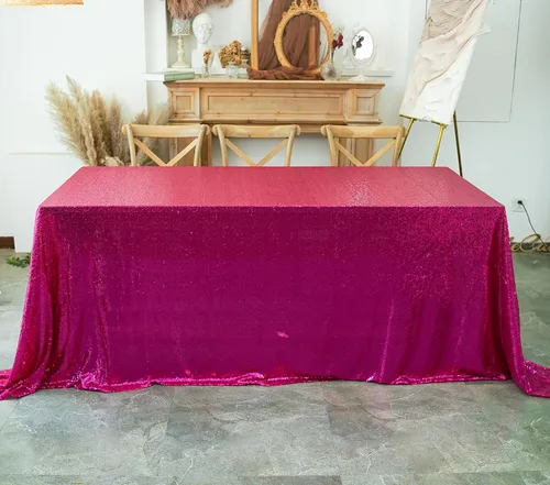 Vista 70 de Mantel de lentejuelas de 60 x 102 pulgadas, azul bebé, para boda, fiesta, despedida de soltera, rectangular
