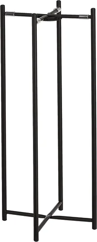 Vista 3 de Amazon Basics Soporte de plantas de metal de dos niveles, redondo, negro