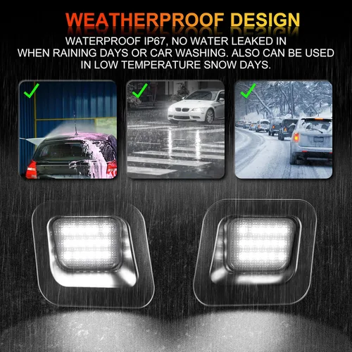 Vista 5 de Luces LED para placa de matrícula con clips de retención de metal para Dodge Ram 1500 2500 3500 2003-2018 lámpara de parachoques trasero 2PCS, 6000K