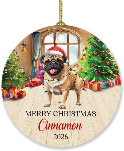 Vista 7 de Adorno personalizado de caniche negro, regalo para perro, mamá, perro, papá, adorno de Navidad único de perro caniche negro 2025, adorno de caniche