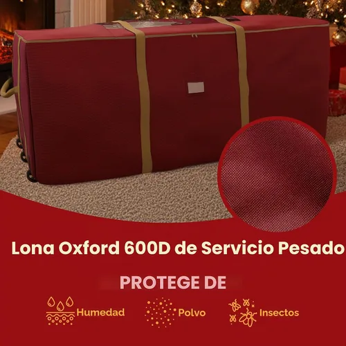 Vista 5 de Bolsa de almacenamiento enrollable para árbol de Navidad - Bolsas de almacenamiento resistentes para árboles artificiales de 3.7 m, decoración
