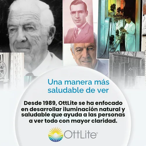 Vista 7 de OttLite Lámpara de escritorio LED recargable con tecnología ClearSun LED - Portátil, regulable y cuello de cisne flexible - Lámpara de tarea apta