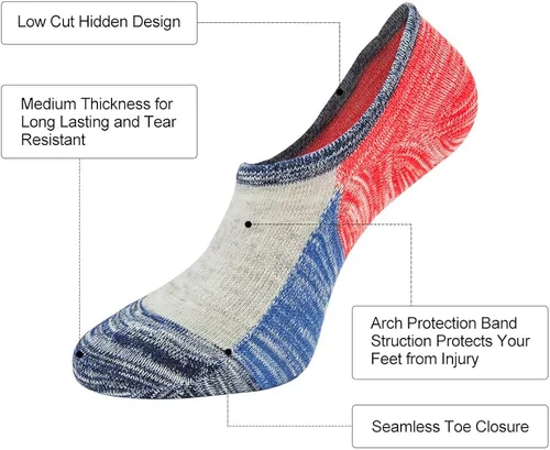 Vista 3 de Empino - Calcetines de corte bajo para hombre, antideslizantes, casuales, calcetines de algodón