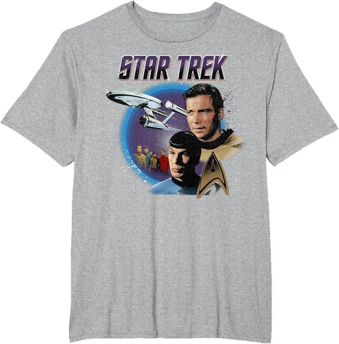 Vista 17 de Star Trek Original Series Vintage Enterprise T-Shirt Baby Blue