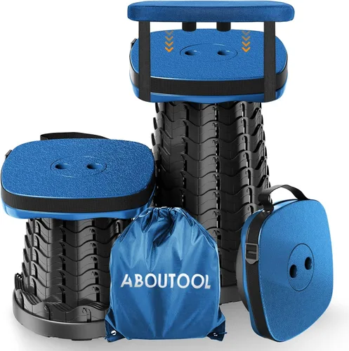 Vista 10 de aboutool Paquete de 2 taburetes plegables – Taburete plegable portátil para adultos, ligero pero resistente, capacidad de 400 libras para camping