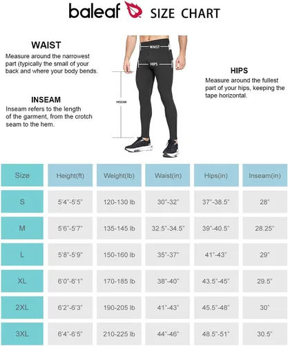 Vista 7 de BALEAF Mallas de forro polar para hombre, pantalones térmicos de ciclismo, resistentes al agua, con cremallera, bolsillos, para invierno, cálido