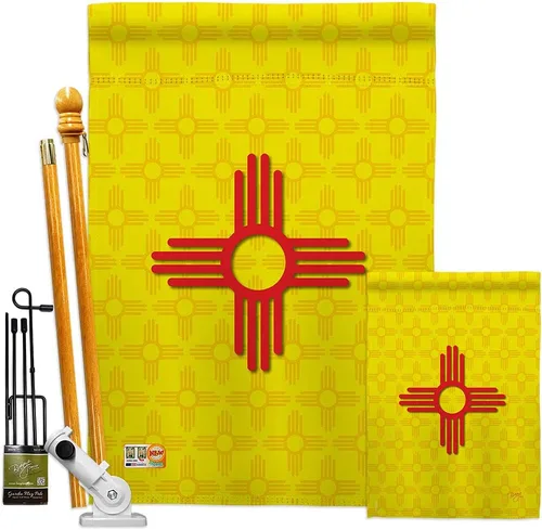 Vista 7 de Estados Nuevo México Garden House Flags Set Regional Estados Unidos Territorios Americanos República País Particular Área Pequeña Decorativa Patio