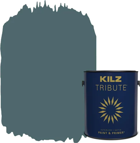 Vista 50 de KILZ TRIBUTE Pintura e Imprimación, Interior, Muestra de Color, Almost Aqua, 8 Onzas