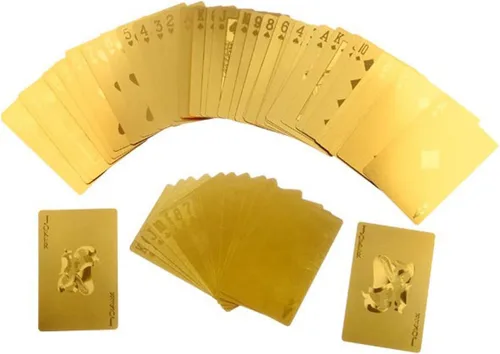 Vista 7 de Cartas de póquer resistentes al agua, de 24 quilates, con caja de regalo