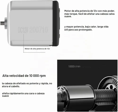 Vista 5 de Afeitadora eléctrica con cable, afeitadora profesional de afeitado cerrado, afeitadoras de cabeza calva para hombres, cortadora