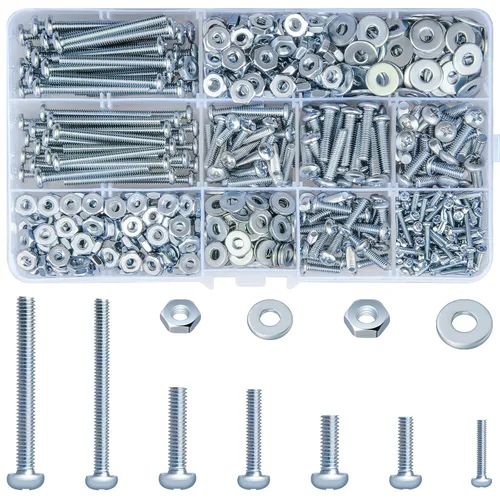 Vista 16 de Juego de 2410 piezas de tuercas y pernos M2 M3 M4 M5, pernos métricos de cabeza hexagonal con botón de 4 mm a 20 mm, pernos y tuercas de acero