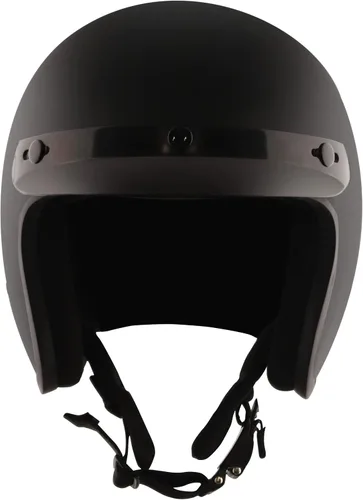 Vista 2 de Detour Helmets D.O.T. - Casco ligero 3/4 negro plano para motociclistas con visera extraíble