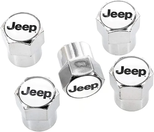 Vista 5 de Jeep Cubiertas de tapa de válvula con acabado negro con logotipo (Negro A)
