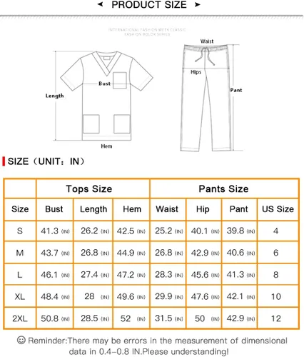 Vista 7 de niaahinn Conjunto de uniforme médico para mujer con camiseta médica y pantalón deportivo con múltiples bolsillos, traje de uniforme mediano