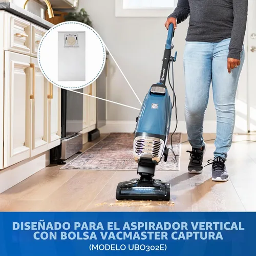 Vista 3 de Vacmaster 521355 Paquete de 6 bolsas HEPA para aspiradora vertical embolsada UB0302E
