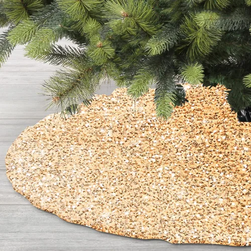 Vista 9 de SY Super Bang Falda de árbol navideña pequeña y mini, faldas de lentejuelas para decorar el árbol de Navidad y adornos, para decoración de fiesta