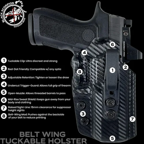 Vista 6 de IWB - Funda para cinturón ajustable para Beretta APX A1 Carry