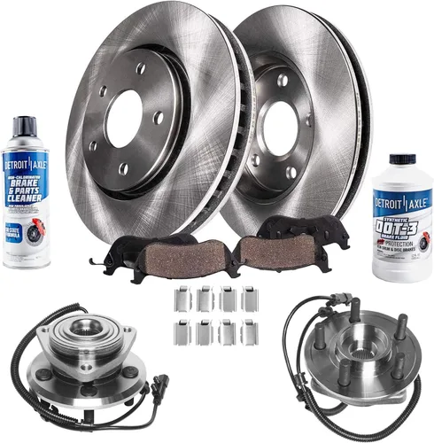 Vista 43 de Detroit Axle - Rotores de freno para Jeep Compass 2015-2022 Renegade 2016-2022 Fiat 500X 2016-2022, 2018, 2019, 2020, 2021. Reemplazo de rotores