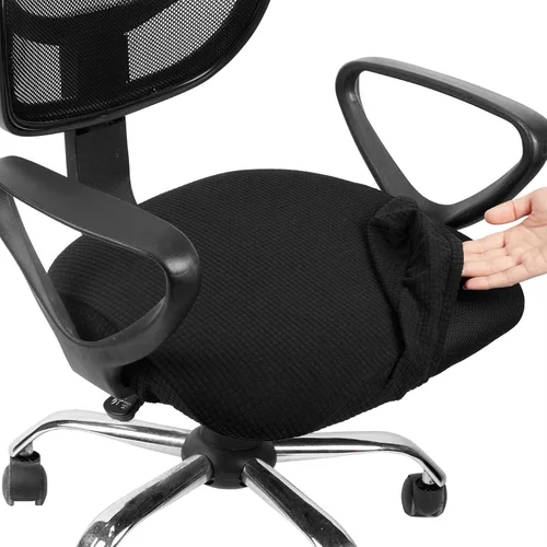 Vista 23 de Melaluxe - Funda elástica de jacquard para silla de oficina, funda extraíble y lavable para silla de escritorio, cubierta giratoria para asiento