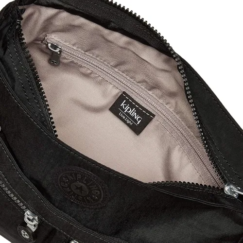 Vista 5 de Kipling Womens New Angie Handbag Lightweight Crossbody Nylon Travel Bag Black Noir