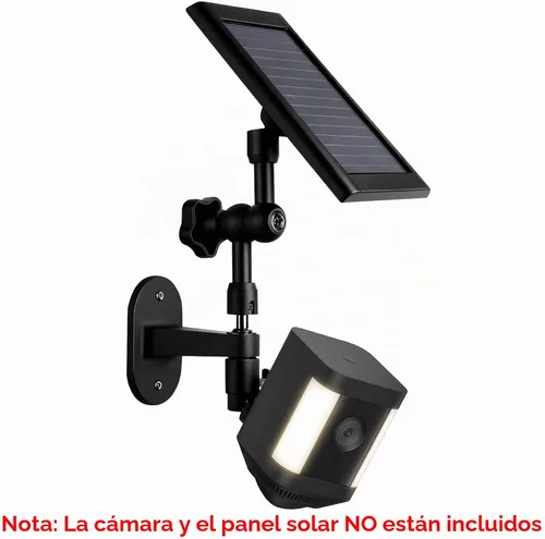Vista 3 de Soporte de pared 2 en 1 para panel solar de anillo, batería de leva de anillo para pegar, cámara de foco y cámara de foco Plus/Pro (batería), ángulo