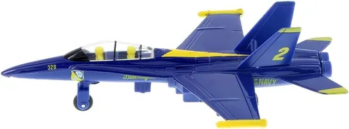 Vista 4 de Playmaker Toys United States Navy Blue Angels F/A-18 Super Hornet Fighter Jet 6 pulgadas modelo de juguete de metal fundido a presión con acción