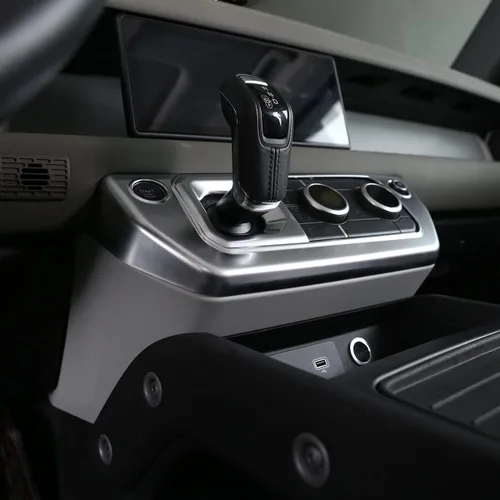 Vista 5 de Marco de botón de modo de aire acondicionado de control central ABS para Land Rover Defender 110 2020 2021 2022 2023 Accesorios de coche
