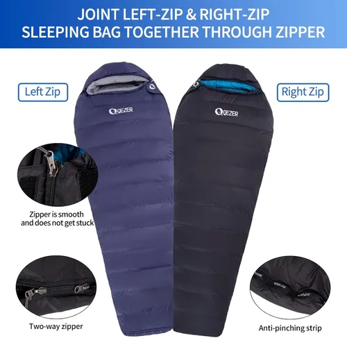 Vista 6 de Down Sleeping Bag for Adults, 0°F 10°F 15°F 20°F 600 Fill Power Mummy Lightweight Compact Cold and Warm Weather Backpacking Sleeping Bag for Camping