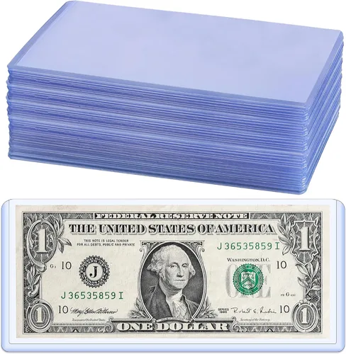 Vista 10 de Uncle Paul PN03L60 - 60 soportes para dinero de papel transparente, 6.8 x 2.9 pulgadas, protector de billetes de PVC transparente, fundas para 60